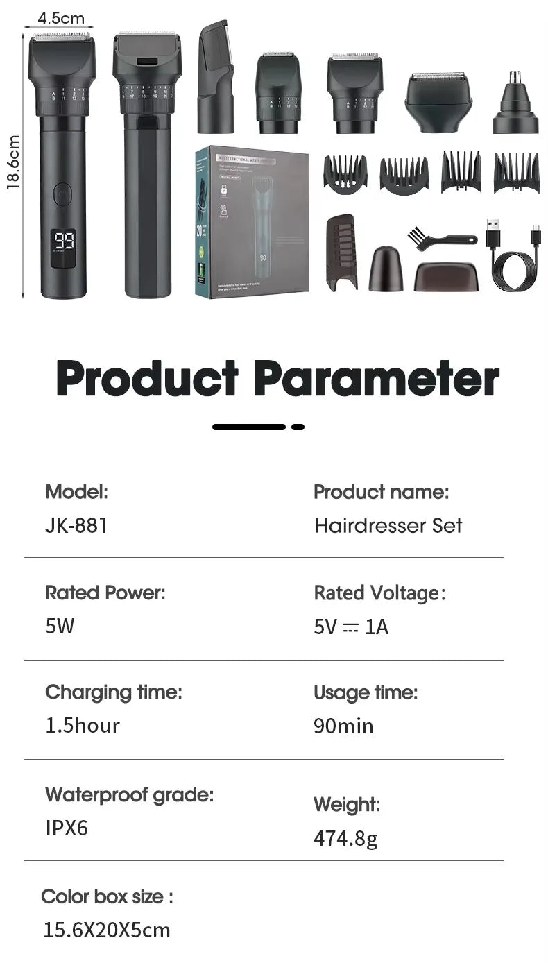 Waterproof Body/Beard Hair Trimmer for Men