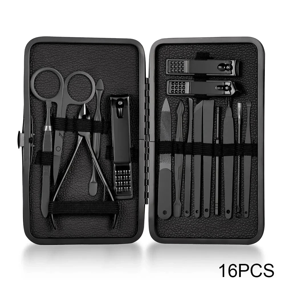 Black Stainless Steel Nail Care Set