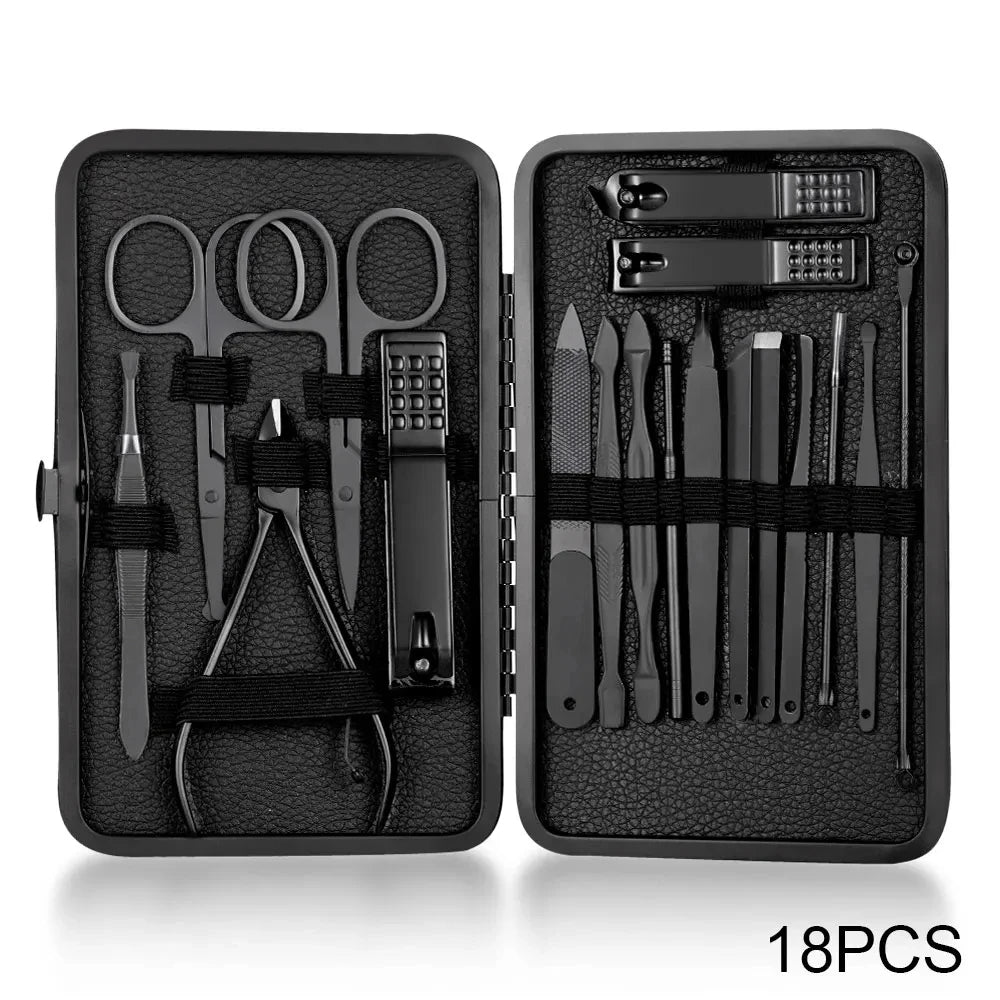Black Stainless Steel Nail Care Set