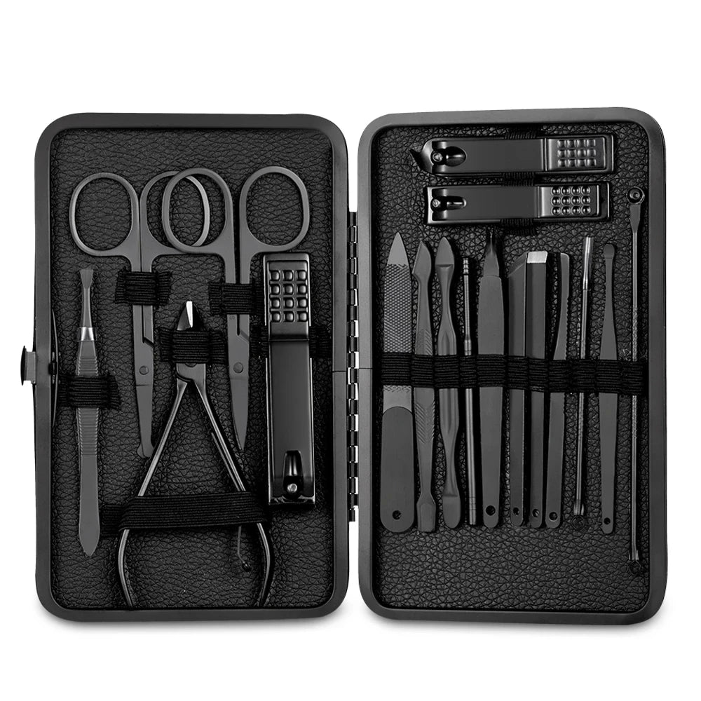 Black Stainless Steel Nail Care Set