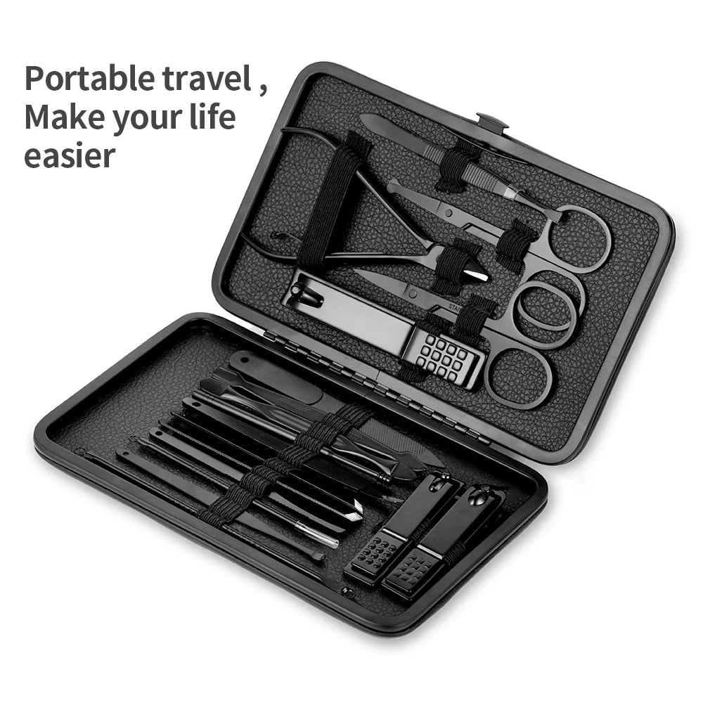 Black Stainless Steel Nail Care Set
